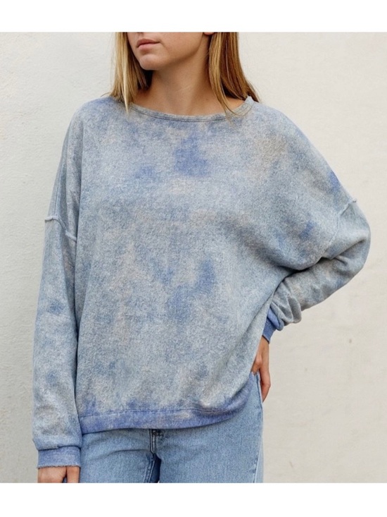 Lucky Brand Sweaters - Lucky Brand Blue Tie Dye Soft Knit Pullover Sweater Oversized Slouchy Boho NWT